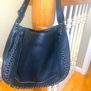 Jessica Simpson black leather shoulder bag